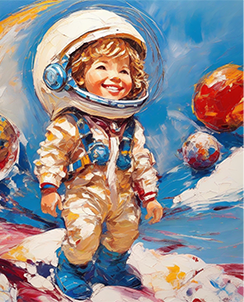 AI artwork example featured on the Artistly product page